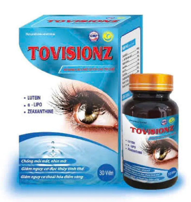 Tovisionz - Viên Uống Bảo Vệ Mắt, Chống Mỏi Mắt, Giảm Nguy Cơ Đục Thủy Tinh Thể