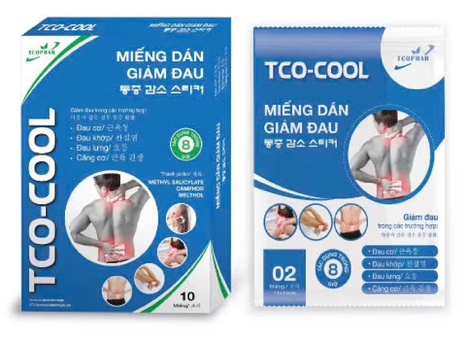 TCO-Cool Miếng Dán Giảm Đau - Giảm Đau Cơ, Khớp, Bầm Tím, Cứng Cơ Tức Thì