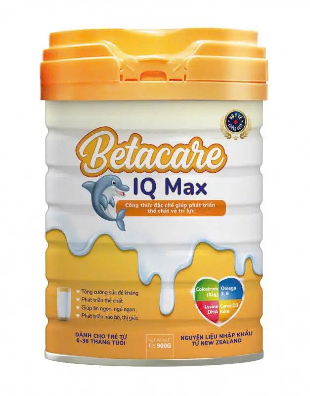 Sữa BETACARE IQ MAX công thức đặc chế giúp phát triển thể chất và trí lực dành cho trẻ từ 6 - 36 tháng tuổi (Hộp 900gr)