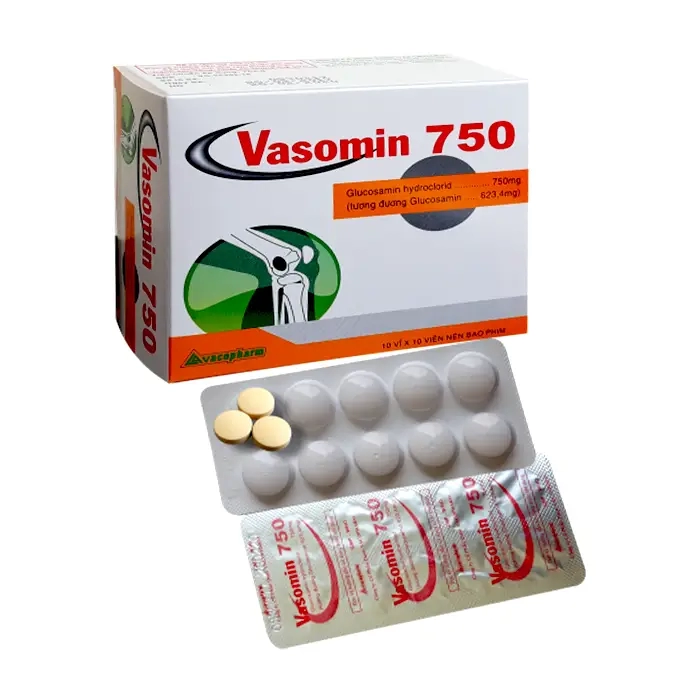 Vasomin 750 Vacopharm 10 vỉ x 10 viên - Thuốc giảm triệu chứng thoái hoá khớp