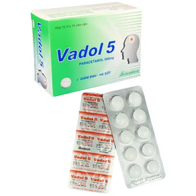 VADOL  5  Vacopharm - Thuốc giảm đau hạ sốt (Hộp 10 vỉ x10 viên)