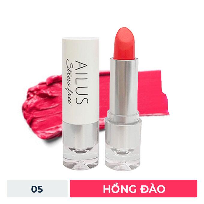 (05) Son Lì Naris Ailus Mịn Môi Màu 05 Hồng Đào 4g - Stress Free Lipstick #05 Be Yourself