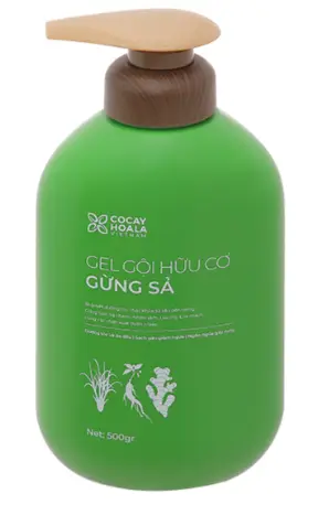 Gel gội hữu cơ Gừng Sả Cocay Hoala ngăn dầu, dưỡng ẩm chai 500g