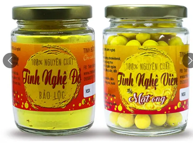 Combo Tinh Nghệ Viên Mật Ong + Tinh Nghệ Đỏ - Nguyên Chất Vũ Gia (100g/hũ)