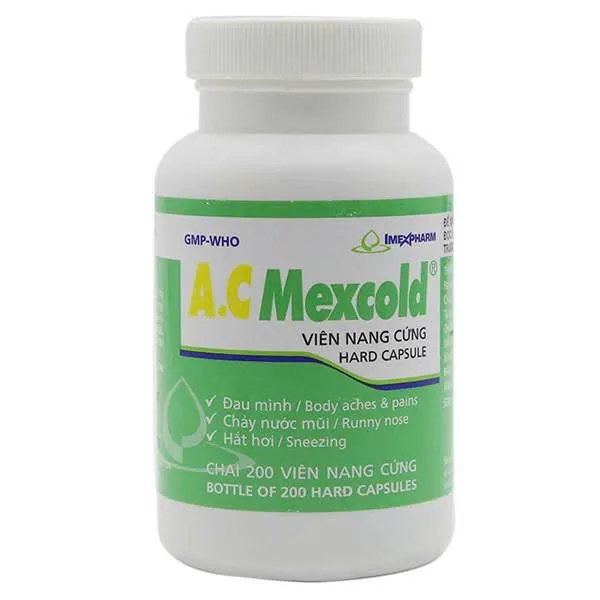 AC Mexcold Imex (C/200v) - Thuốc Cảm Cúm Đa Triệu Chứng Điều Trị Sốt, Ho, Nghẹt Mũi