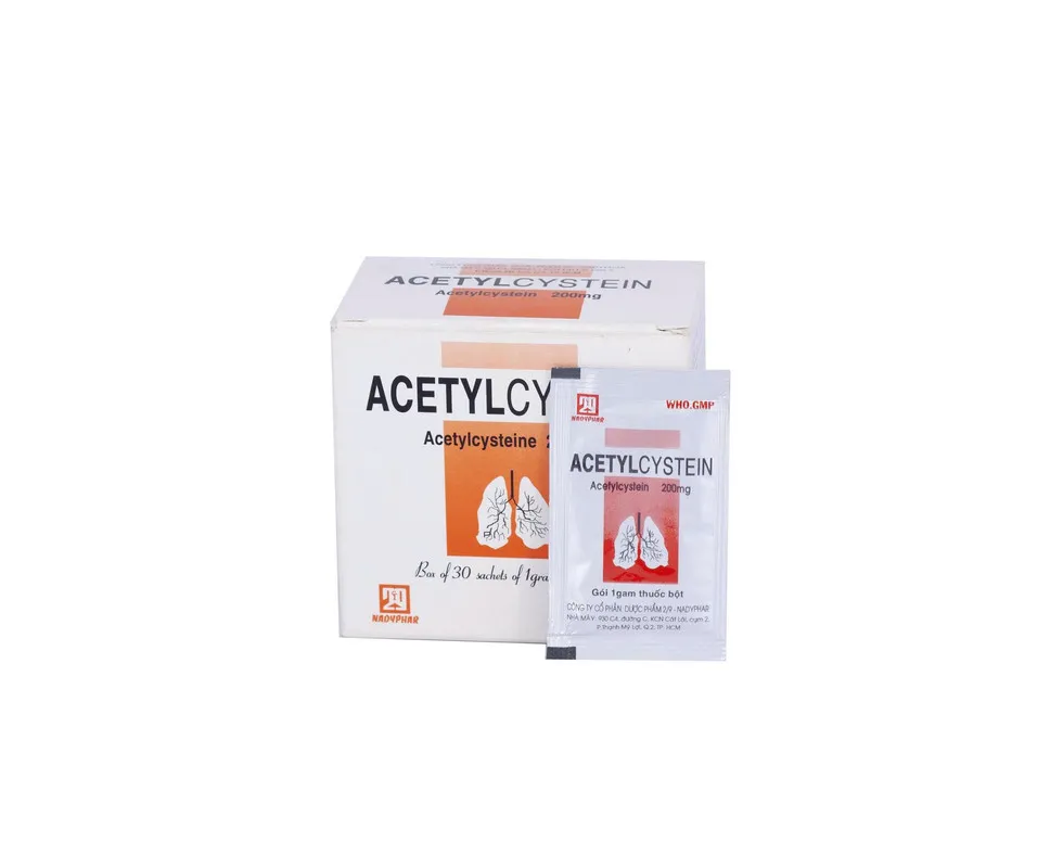 Acetyl 200mg Nadyphar (H/30g) - Thuốc Long Đờm Acetylcysteine Chính Hãng Việt Nam Điều Trị Ho Có Đờm