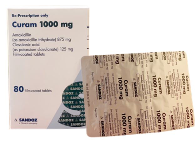 Thuốc Curam 1000mg điều trị nhiễm khuẩn (10 vỉ x 8 viên)