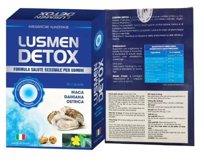 Lusmen Detox Hỗ trợ tăng cường sức khoẻ sinh lý nam giới