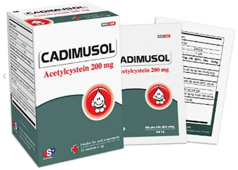 Cadimusol 200mg (gói) loãng các chất nhầy được tiết ra trong đường hô hấp