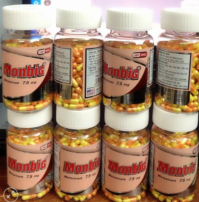 MONBIg 7,5_Meloxicam 7,5_LỌ 200 CAP_ điều trị triệu chứng dài hạn của các cơn viêm đau mãn tính trong: Viêm đau xương khớp/16