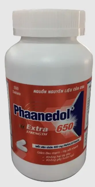 Thuốc Giảm Đau Hạ Sốt Phaanedol 650 NIC (C/500 v.nén)