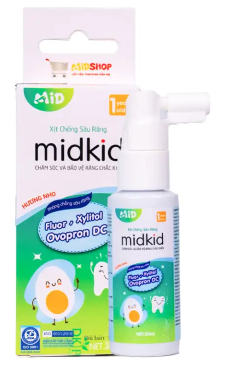 Xịt chống sâu răng midkid (hương nho)