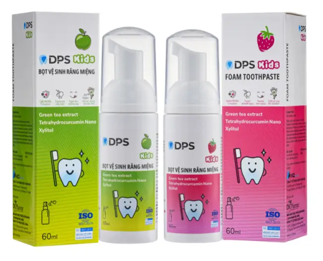 Bọt tập đánh răng DPS Kids hương dâu & hương táo