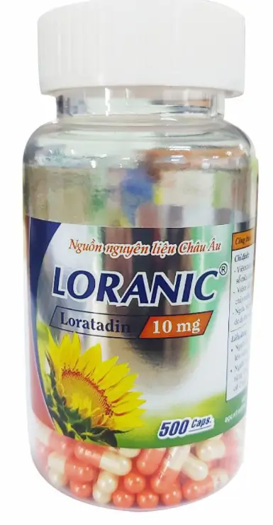 Loranic Chai 500 viên điều trị tình trạng dị ứng trong bệnh lý mề đay, viêm mũi dị ứng cho người lớn, trẻ >12 tuổi