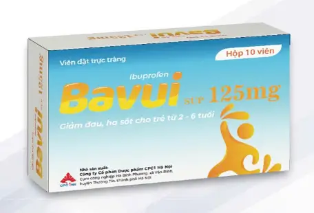Bavui SUP 125mg Viên đặt giảm đau, chống viêm, hạ sốt hiệu quả cho bé