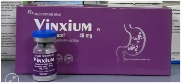 Vinxium 40mg – Thuốc tiêm Esomeprazol điều trị viêm loét dạ dày, trào ngược dạ dày thực quản | Vinphaco hộp 10 lọ