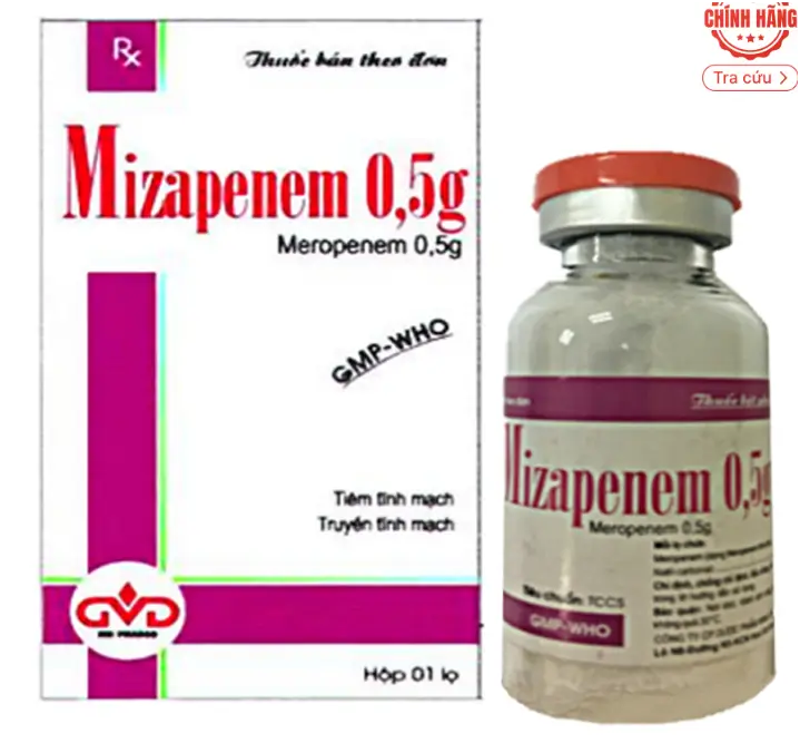  Mizapenem 0,5g, điều trị nhiễm khuẩn gây ra bởi vi khuẩn nhạy cảm