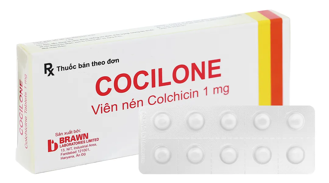 Cocilone Colchicin 1mg Brawn (L/10h/10v)   – Hỗ trợ giảm nhanh cơn gút cấp hiệu quả