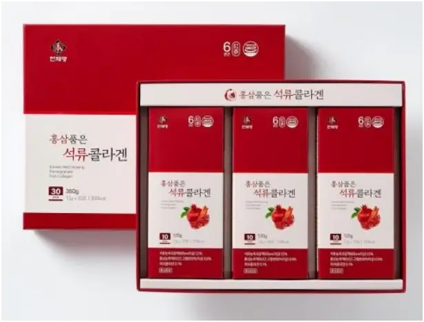 NƯỚC ÉP LỰU HỒNG SÂM COLLAGEN KOREAN RED GINSENG POMEGRANATE FISH COLLAGEN (12g x 30 gói)/hộp