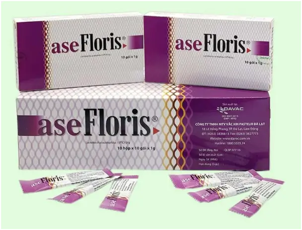 aseFLORIS Thuốc  Viện Pasteur sản xuất, hương cam dễ uống (dạng thuốc, hộp mầu tím)