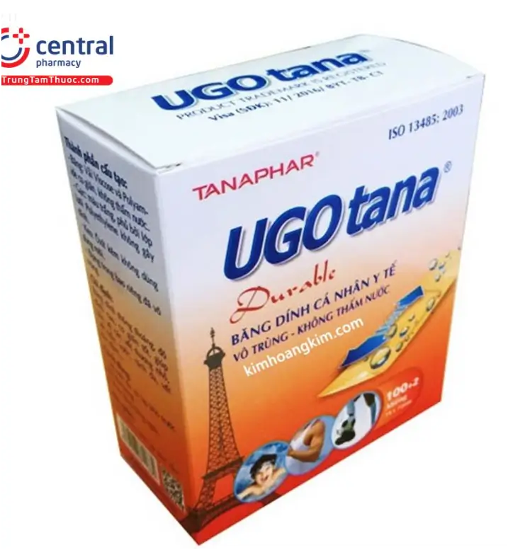 Ugo Tana (102 miếng) băng cá nhân có tác dụng sơ cứu vết thương nhỏ