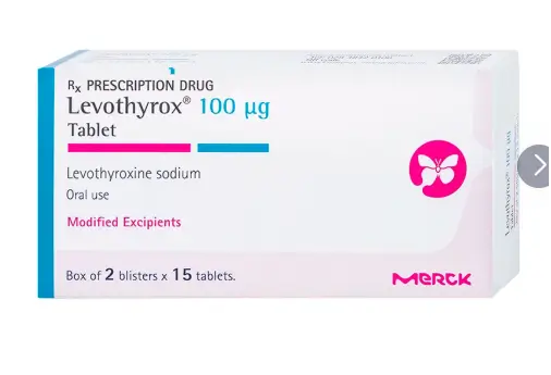 Thuốc Levothyrox 100µg Merck điều trị bướu giáp, suy giáp, ung thư giáp (2 vỉ x 15 viên)