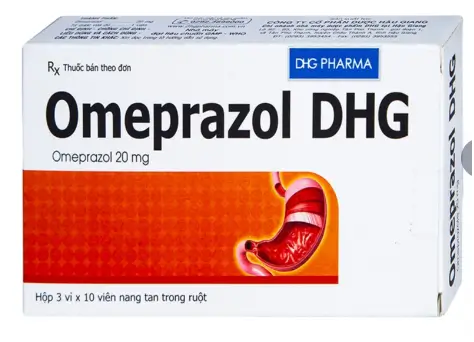 Viên nang Omeprazol DHG 20mg điều trị trào ngược dạ dày - thực quản (3 vỉ x 10 viên)