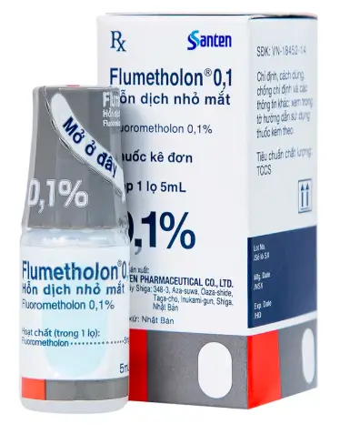 Hỗn dịch nhỏ mắt Flumetholon 0.1% Santen điều trị các bệnh viêm phía ngoài mắt (5ml)