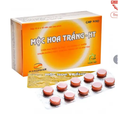 Viên nén Mộc Hoa Trắng - HT Hadiphar chữa lỵ amid ở cả thể hoạt động và thể kén (10 vỉ x 10 viên)