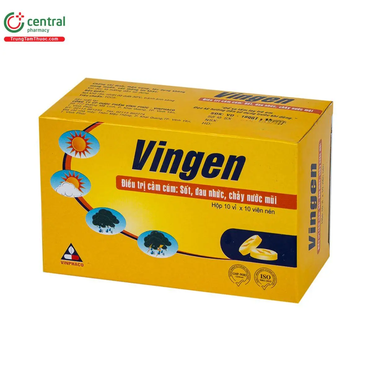 Vingen  Điều trị cảm cúm, sốt, đau nhức, chảy nước mũi