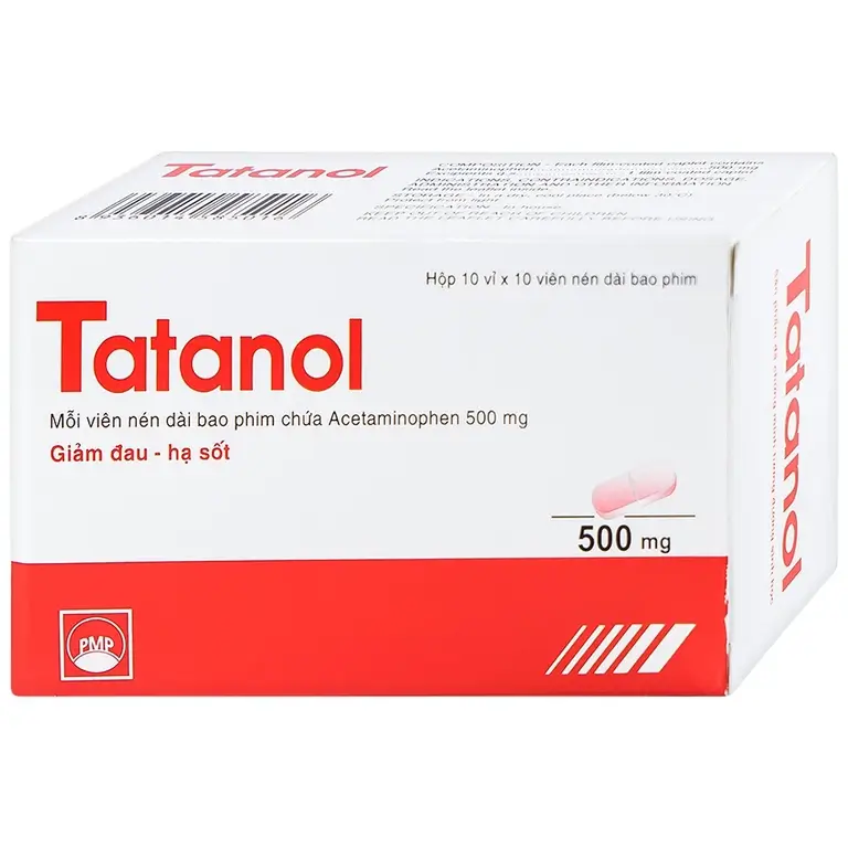 Thuốc Tatanol giảm đau, hạ sốt (10 vỉ x 10 viên)