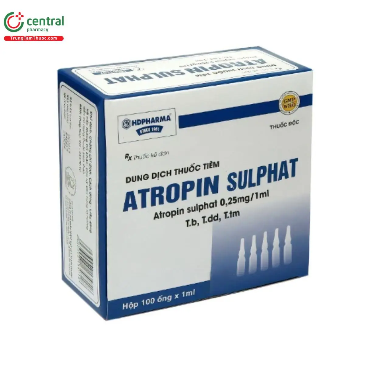 ATROPIN SULPHAT HD PHARMA Chống co thắt, tăng tiết dịch đường tiêu hóa