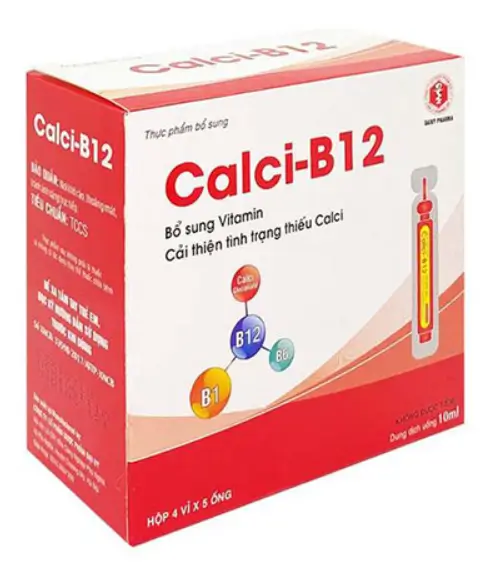 Calci – b12 ống nhựa đại uy (Trẻ kém ăn, còi xương, chậm lớn, người cần bổ sung calci bồi bổ cơ thể.)