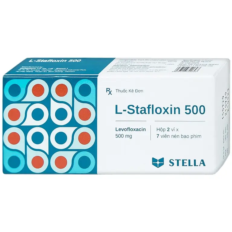 Thuốc L-Stafloxin 500 Stella điều trị nhiễm khuẩn (2 vỉ x 7 viên)