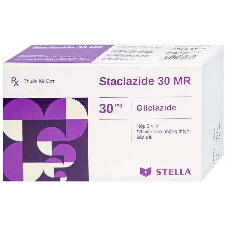 Thuốc Staclazide 30 MR Stella điều trị đái tháo đường típ 2 (3 vỉ x 10 viên)