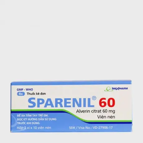 Viên nén Sparenil 60mg Imexpharm giảm đau do co thắt cơ trơn ở đường tiêu hoá (3 vỉ x 10 viên)
