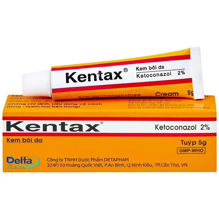 Kem bôi da Kentax Detapharm điều trị lác, lang ben, lác biếng, nấm kẽ (5g)