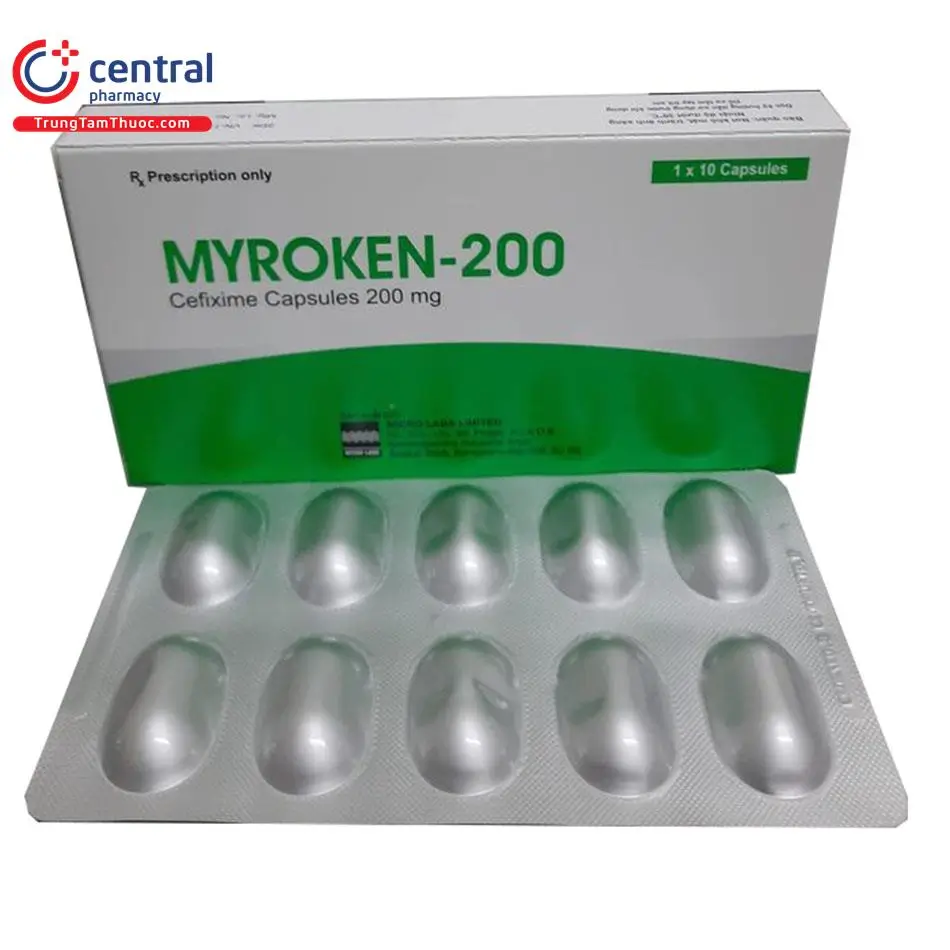 Myroken-200 điều trị  viêm phế quản, viêm họng, viêm tai