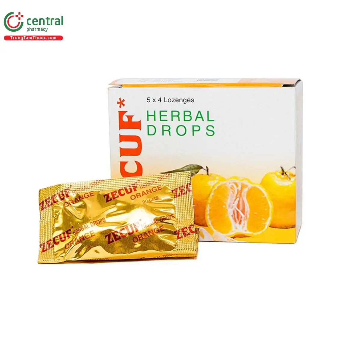 Viên ngậm Zecuf Herbal Drops (hương cam) giảm ho