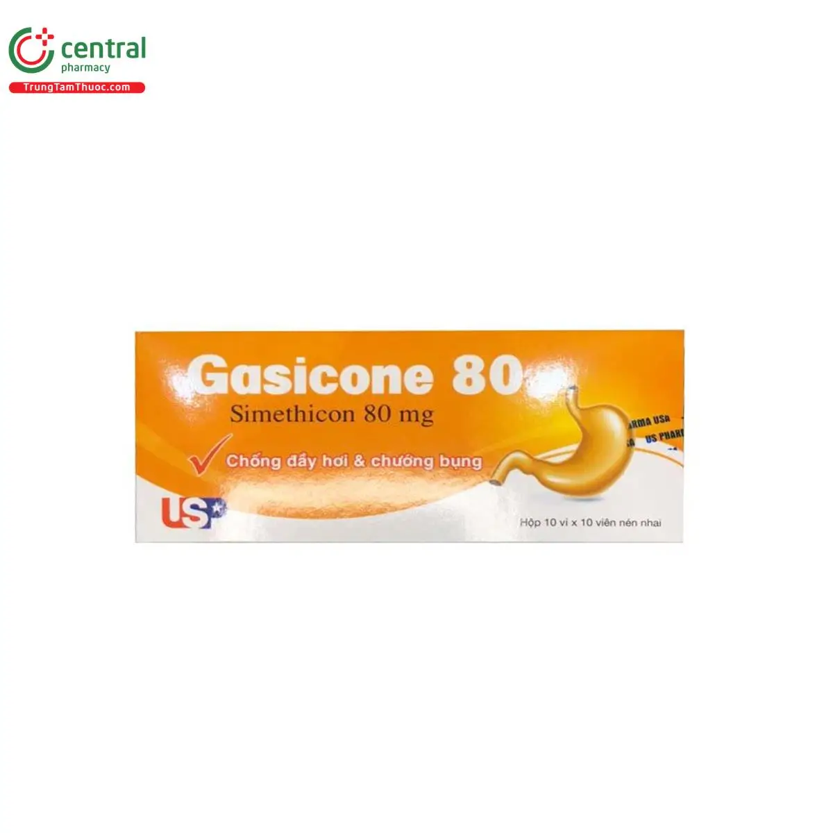Gasicone 80 điều trị rối loạn tiêu hóa đấy hơi khó chịu