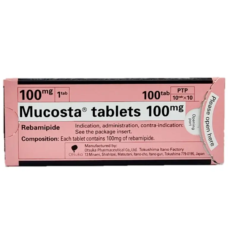Viên nén Mucosta tablets 100mg Otsuka điều trị loét dạ dày (10 vỉ x 10 viên)