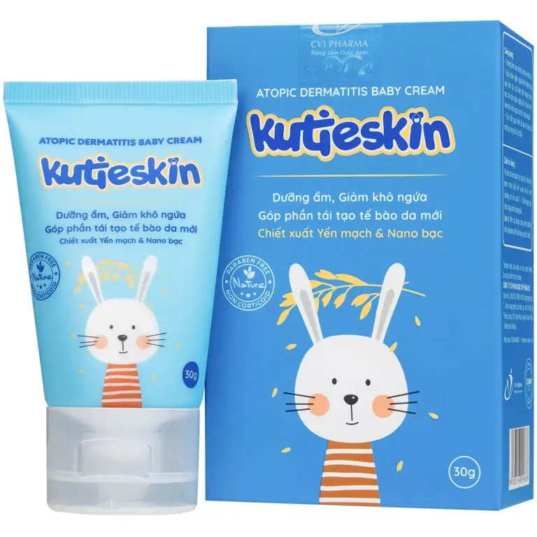 Kem bôi Kutieskin hỗ trợ cải thiện tình trạng chàm sữa và dưỡng ẩm cho da bé (30g)