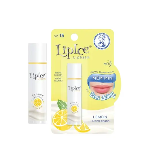 Son dưỡng môi không màu chuyển kem mịn LipIce Creamy 4.3g - Hương Chanh (Lemon)