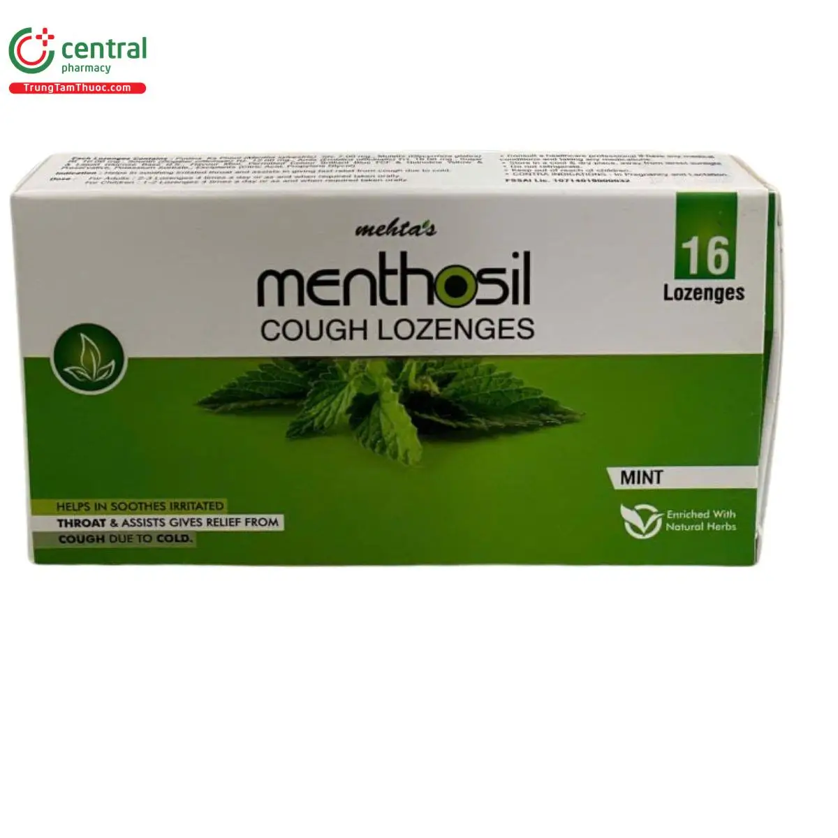 Menthosil Cough Lozenges (Mint) giảm ho giúp dịu cổ họng