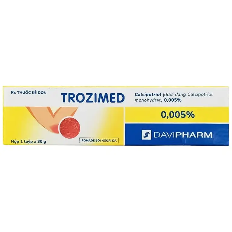 Kem bôi Cream Trozimed Davipharm điều trị vẩy nến mảng nhẹ và vừa (30g)
