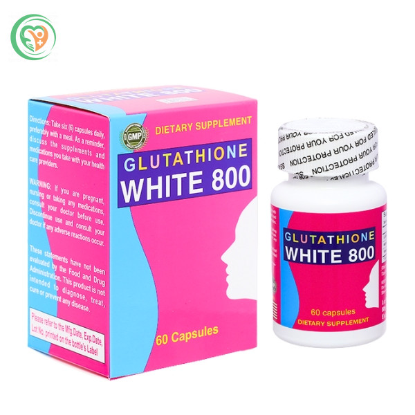 Glutathione White 800 hỗ trợ chống oxy hóa, giảm lão hóa, sạm, nám và làm trắng da (60 viên)