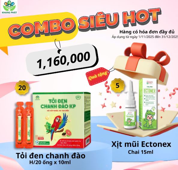 COMBO SIÊU HOT TỎI ĐEN CHANH ĐÀO KP + XỊT MŨI ECTONEX