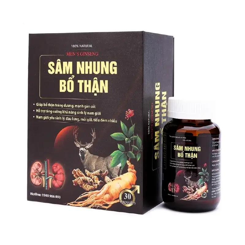 Bổ thận tráng dương, tăng cường khả năng sinh lý Men's Ginseng Sâm Nhung Bổ Thận (MediUSA) hộp 1 lọ 30 viên