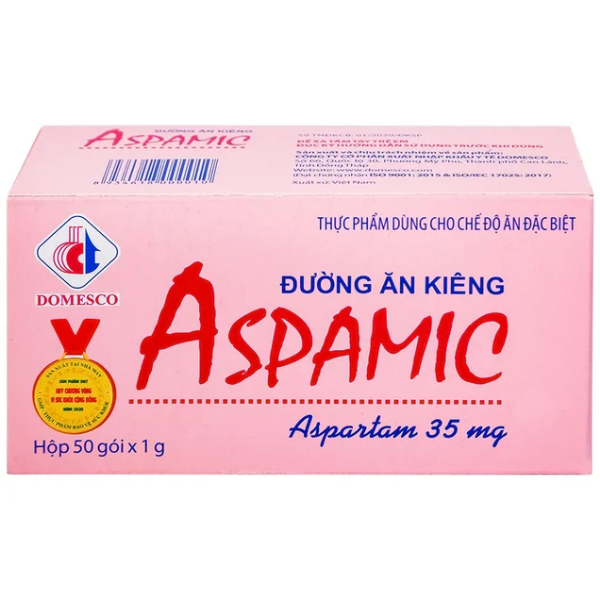 Dung dịch Aspamic dành cho người kiêng ăn chất bột, người tiểu đường, béo phì (Hộp 50 Gói x 1g)