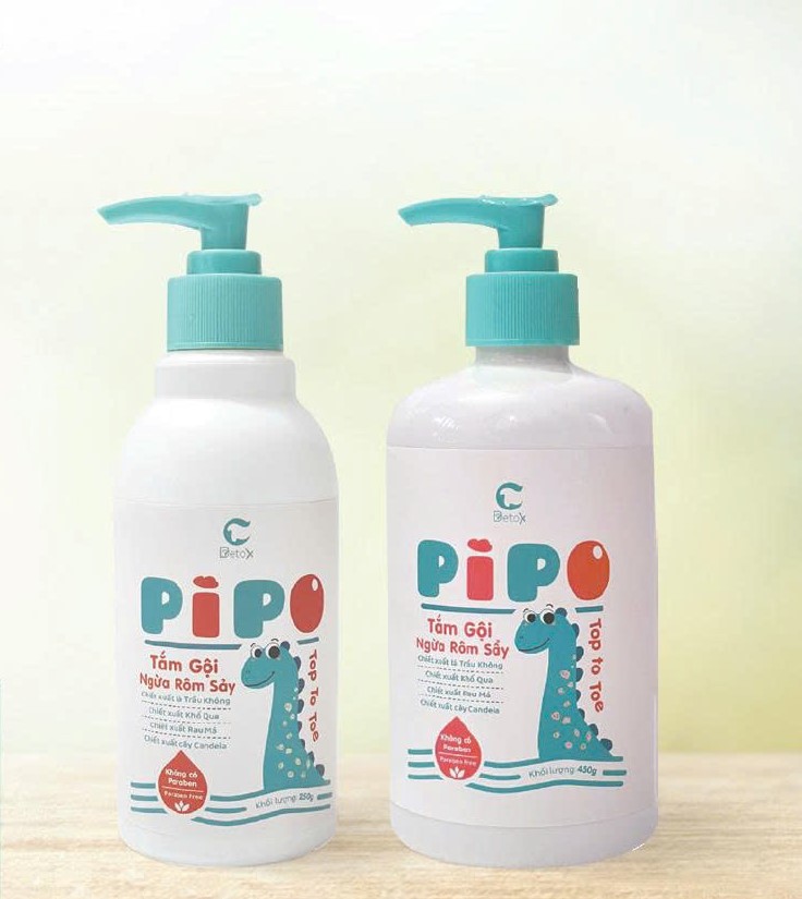 Sửa tắm và gội ngừa rôm sảy C-Detox PiPo Top To Toe giúp chống rôm sảy, mụn nhọt, chốc lở